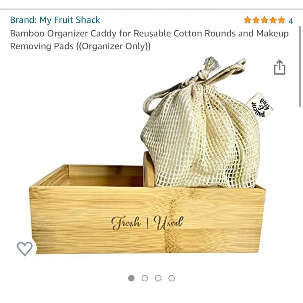 Reusable cotton organizer caddy and reusable wash bag